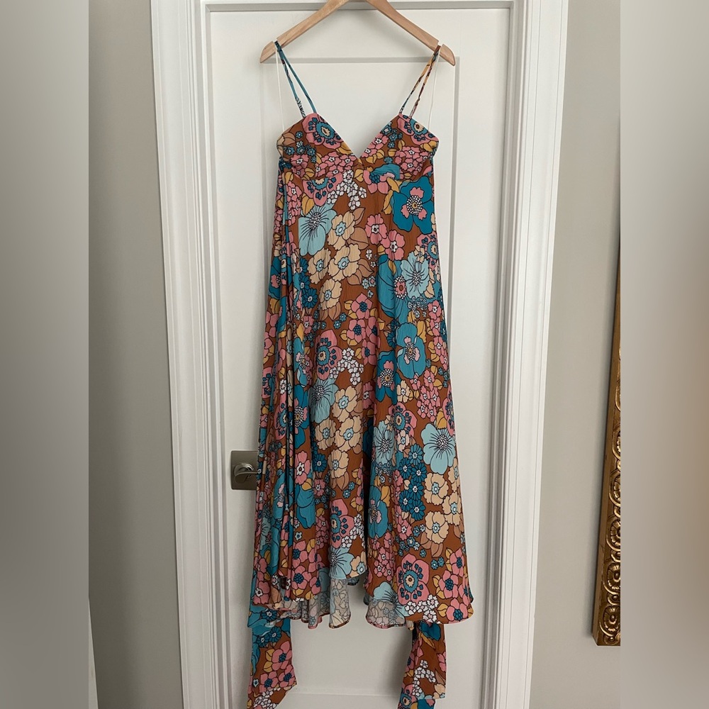 DODO BAR OR Mila Dress Floral Asymmetric Hem A-Line Midi Dress